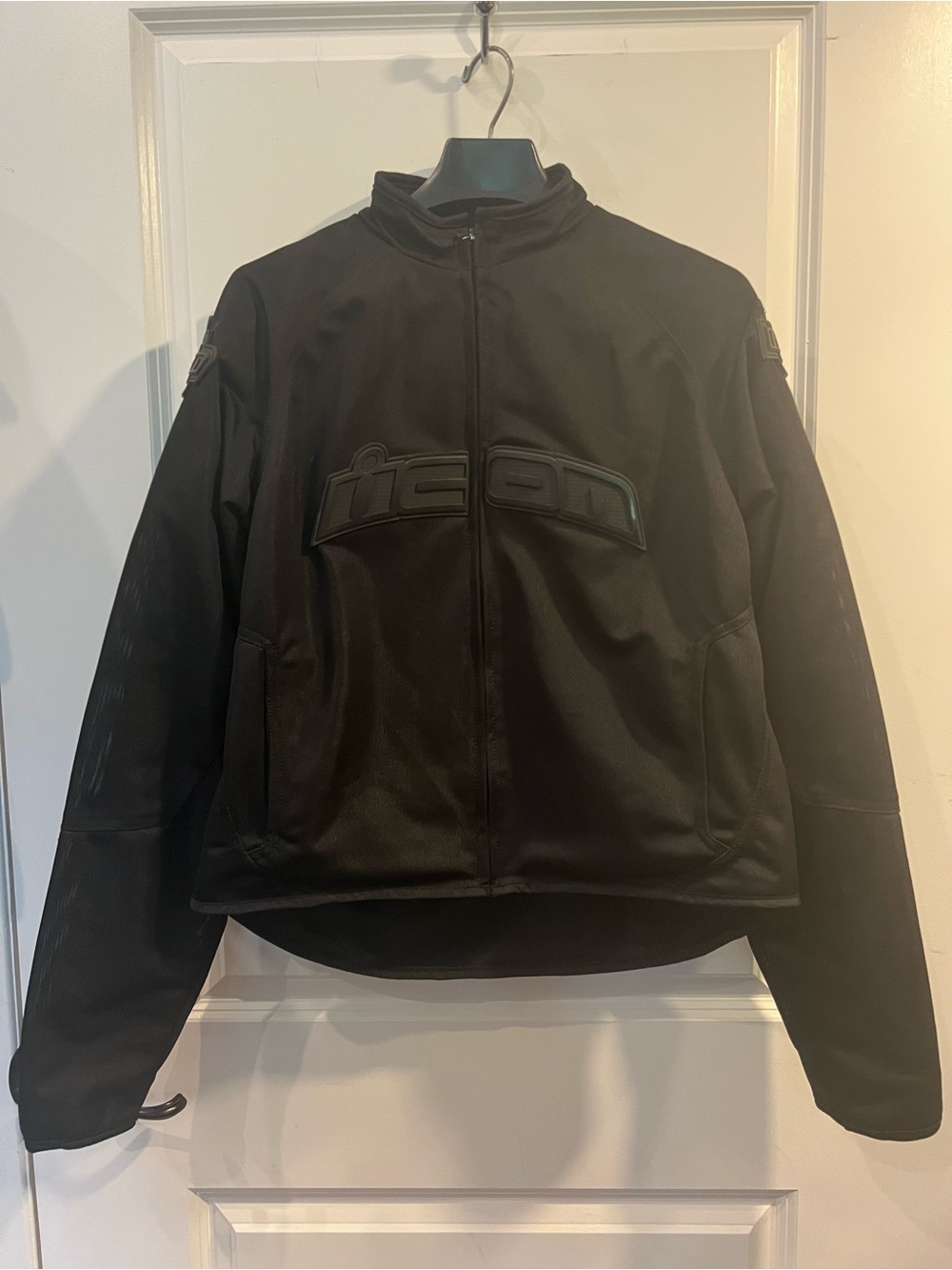 ICON Men's Black Performance Zip Riding Jacket